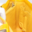 CHANEL Tote Bag Patent leather Yellow Gold CC Auth 142937-17