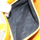 CHANEL Tote Bag Patent leather Yellow Gold CC Auth 142937-18