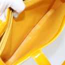 CHANEL Tote Bag Patent leather Yellow Gold CC Auth 142937-19