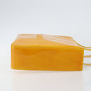 CHANEL Tote Bag Patent leather Yellow Gold CC Auth 142937-4