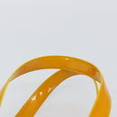 CHANEL Tote Bag Patent leather Yellow Gold CC Auth 142937-8