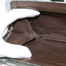 CHANEL Matelasse Clutch Bag Velor Green Gold CC Auth 142939-18