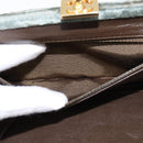 CHANEL Matelasse Clutch Bag Velor Green Gold CC Auth 142939-12