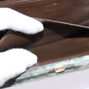 CHANEL Matelasse Clutch Bag Velor Green Gold CC Auth 142939-19