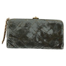 CHANEL Matelasse Clutch Bag Velor Green Gold CC Auth 142939-2
