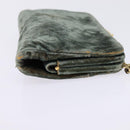 CHANEL Matelasse Clutch Bag Velor Green Gold CC Auth 142939-4