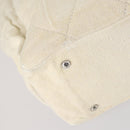 CHANEL Paris Biarritz GM Tote Bag Coated Canvas White Silver CC Auth 142940-16