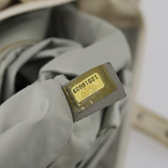 CHANEL Paris Biarritz GM Tote Bag Coated Canvas White Silver CC Auth 142940