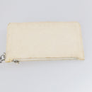 CHANEL Paris Biarritz GM Tote Bag Coated Canvas White Silver CC Auth 142940-24