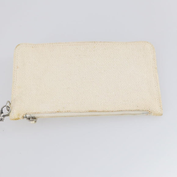 CHANEL Paris Biarritz GM Tote Bag Coated Canvas White Silver CC Auth 142940