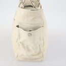 CHANEL Paris Biarritz GM Tote Bag Coated Canvas White Silver CC Auth 142940-3