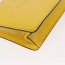 PRADA Chain Shoulder Bag Safiano leather Yellow Silver Auth 142941-10