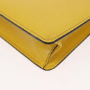 PRADA Chain Shoulder Bag Safiano leather Yellow Silver Auth 142941-13