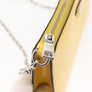 PRADA Chain Shoulder Bag Safiano leather Yellow Silver Auth 142941-15