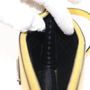 PRADA Chain Shoulder Bag Safiano leather Yellow Silver Auth 142941-19