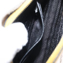 PRADA Chain Shoulder Bag Safiano leather Yellow Silver Auth 142941-20