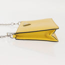 PRADA Chain Shoulder Bag Safiano leather Yellow Silver Auth 142941-5