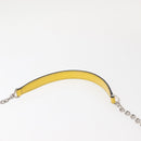 PRADA Chain Shoulder Bag Safiano leather Yellow Silver Auth 142941-8