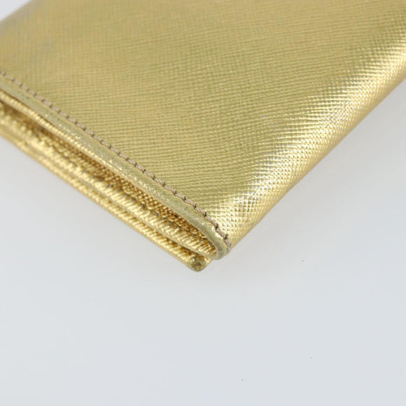 PRADA Long Wallet Safiano leather Gold Auth 142948