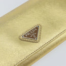 PRADA Long Wallet Safiano leather Gold Auth 142948-12