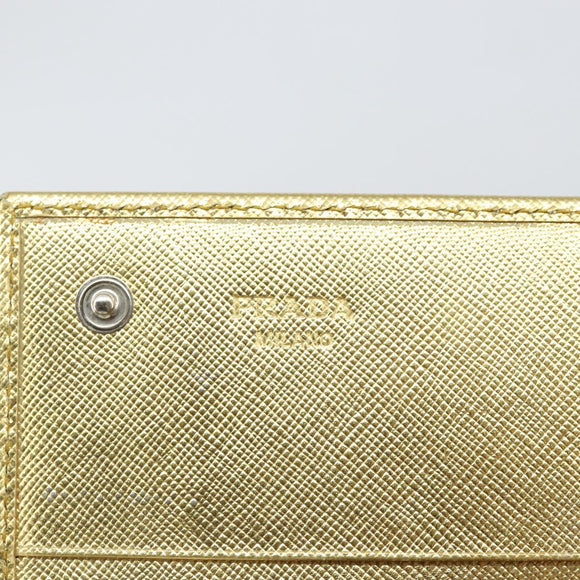 PRADA Long Wallet Safiano leather Gold Auth 142948