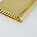 PRADA Long Wallet Safiano leather Gold Auth 142948-9