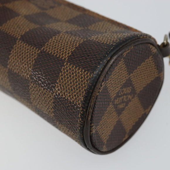LOUIS VUITTON Damier Ebene Papillon Pouch LV Auth 142954