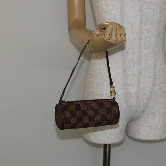 LOUIS VUITTON Damier Ebene Papillon Pouch LV Auth 142954
