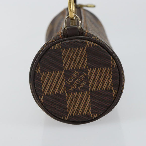 LOUIS VUITTON Damier Ebene Papillon Pouch LV Auth 142954