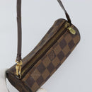 LOUIS VUITTON Damier Ebene Papillon Pouch LV Auth 142954-6