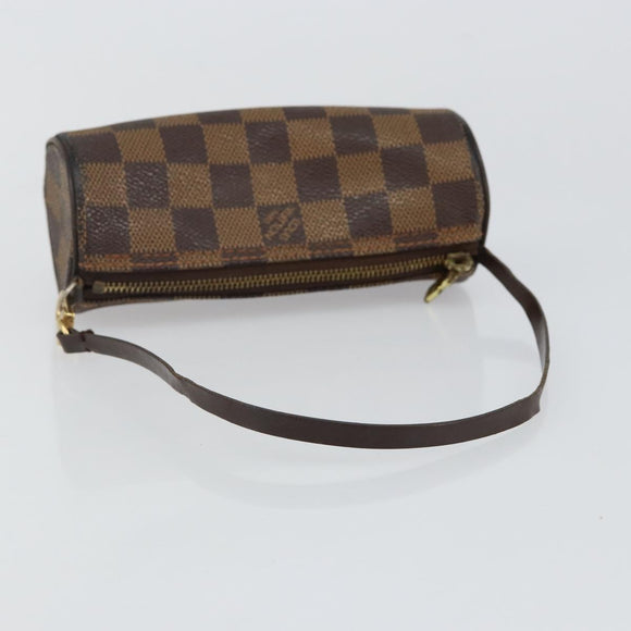 LOUIS VUITTON Damier Ebene Papillon Pouch LV Auth 142954