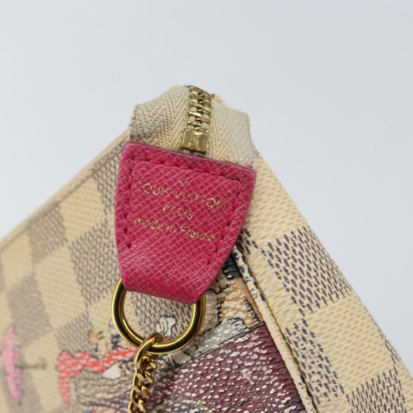 LOUIS VUITTON Damier Azur Illustre Mini Pochette Accessoires N41463 Auth 142956