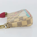 LOUIS VUITTON Damier Azur Illustre Mini Pochette Accessoires N41463 Auth 142956-4