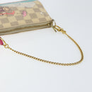 LOUIS VUITTON Damier Azur Illustre Mini Pochette Accessoires N41463 Auth 142956-7