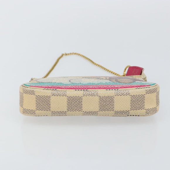 LOUIS VUITTON Damier Azur Illustre Mini Pochette Accessoires N41463 Auth 142956