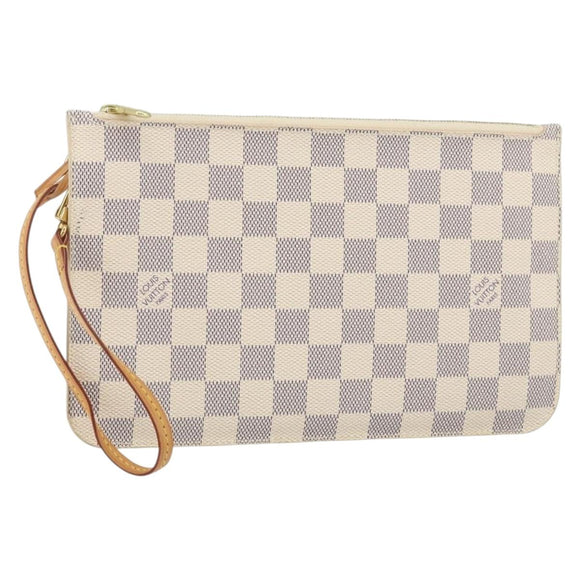 LOUIS VUITTON Damier Azur Neverfull MM Pouch Pouch LV Auth 142958