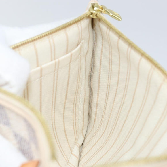 LOUIS VUITTON Damier Azur Neverfull MM Pouch Pouch LV Auth 142958