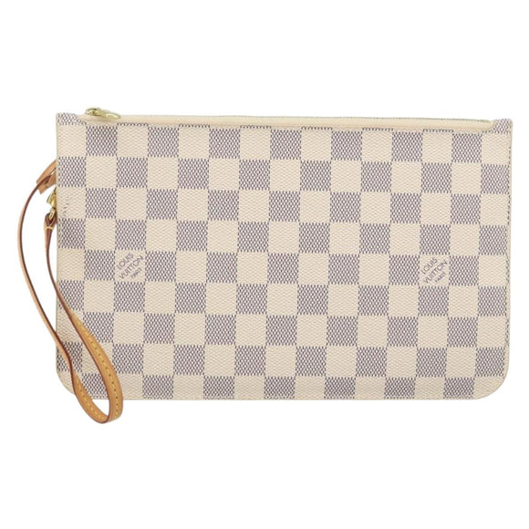 LOUIS VUITTON Damier Azur Neverfull MM Pouch Pouch LV Auth 142958