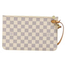 LOUIS VUITTON Damier Azur Neverfull MM Pouch Pouch LV Auth 142958-2