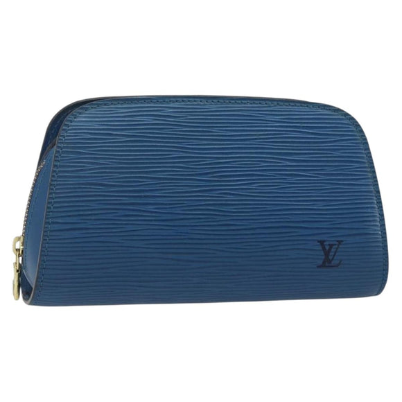 LOUIS VUITTON Epi Dauphine PM Pouch Blue M48445 LV Auth 142961