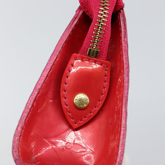 LOUIS VUITTON Monogram Vernis Trousse Cosmetic Pouch Rose Pop M93647 Auth 142964