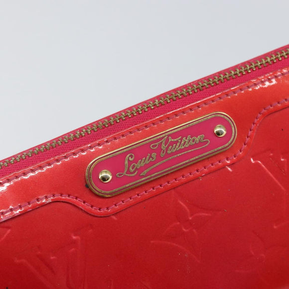 LOUIS VUITTON Monogram Vernis Trousse Cosmetic Pouch Rose Pop M93647 Auth 142964