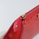 LOUIS VUITTON Monogram Vernis Trousse Cosmetic Pouch Rose Pop M93647 Auth 142964-14