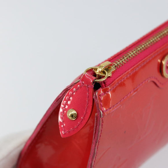 LOUIS VUITTON Monogram Vernis Trousse Cosmetic Pouch Rose Pop M93647 Auth 142964