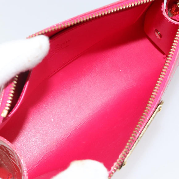 LOUIS VUITTON Monogram Vernis Trousse Cosmetic Pouch Rose Pop M93647 Auth 142964