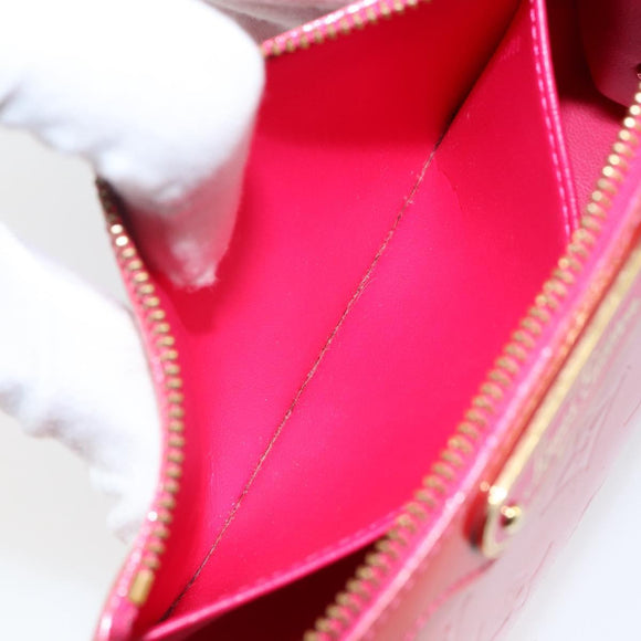 LOUIS VUITTON Monogram Vernis Trousse Cosmetic Pouch Rose Pop M93647 Auth 142964