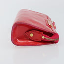 LOUIS VUITTON Monogram Vernis Trousse Cosmetic Pouch Rose Pop M93647 Auth 142964-4