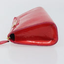 LOUIS VUITTON Monogram Vernis Trousse Cosmetic Pouch Rose Pop M93647 Auth 142964-5