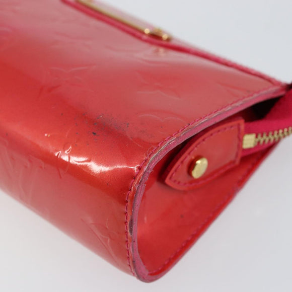 LOUIS VUITTON Monogram Vernis Trousse Cosmetic Pouch Rose Pop M93647 Auth 142964