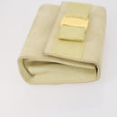 Salvatore Ferragamo Gancini Vala Bag Leather 3Set Beige Black white Auth 142965-11